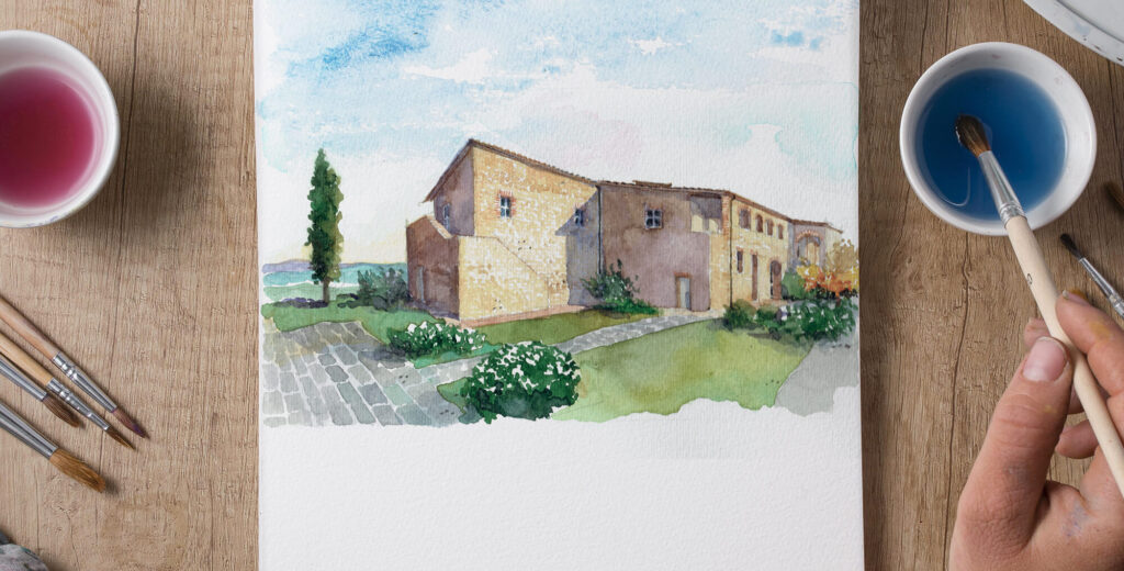 illustrazione per agriturismo toscana